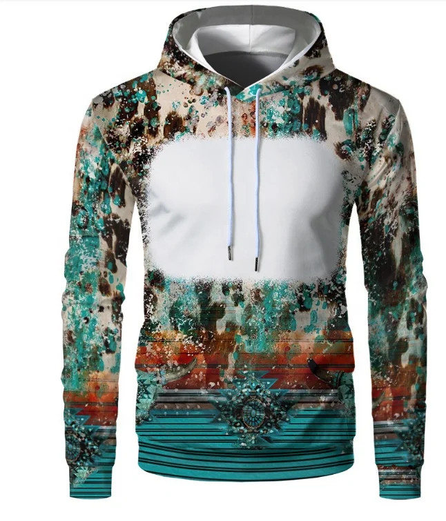 Hot Sale Large Size Tie Dye Hoodies Sublimation Print Polyester Colorful Men Hoodie