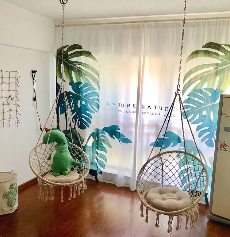 Hanging Rope Swivel Swing Chair Macrame Hammock Seat Outdoor Indoor Swing