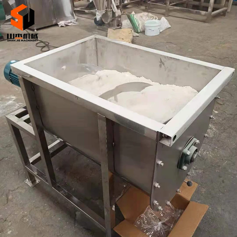 Ribbon Blender Food Powder 300 L Salt Flour Beans Spice Mixer with Screw Conveyor Mixing Machine Electric Heating 100L~20000L
