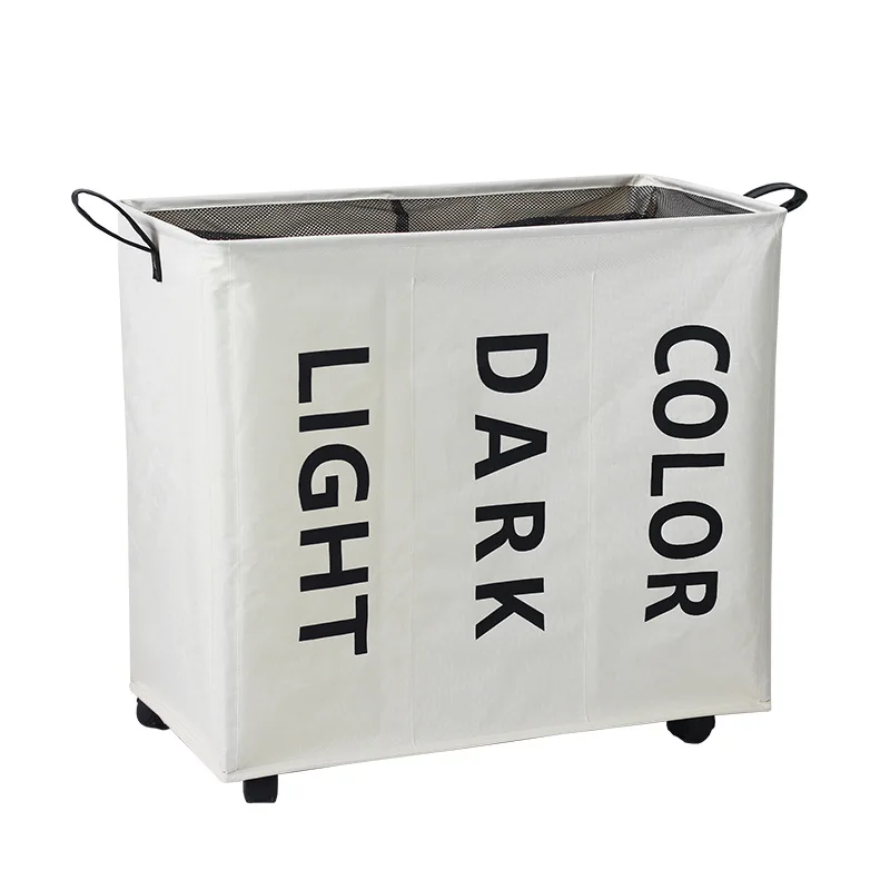 Wheeled Dirty Clothes Storage Basket Oxford Cloth Japanese Home Clothes Storage Dirty Clothes Bins