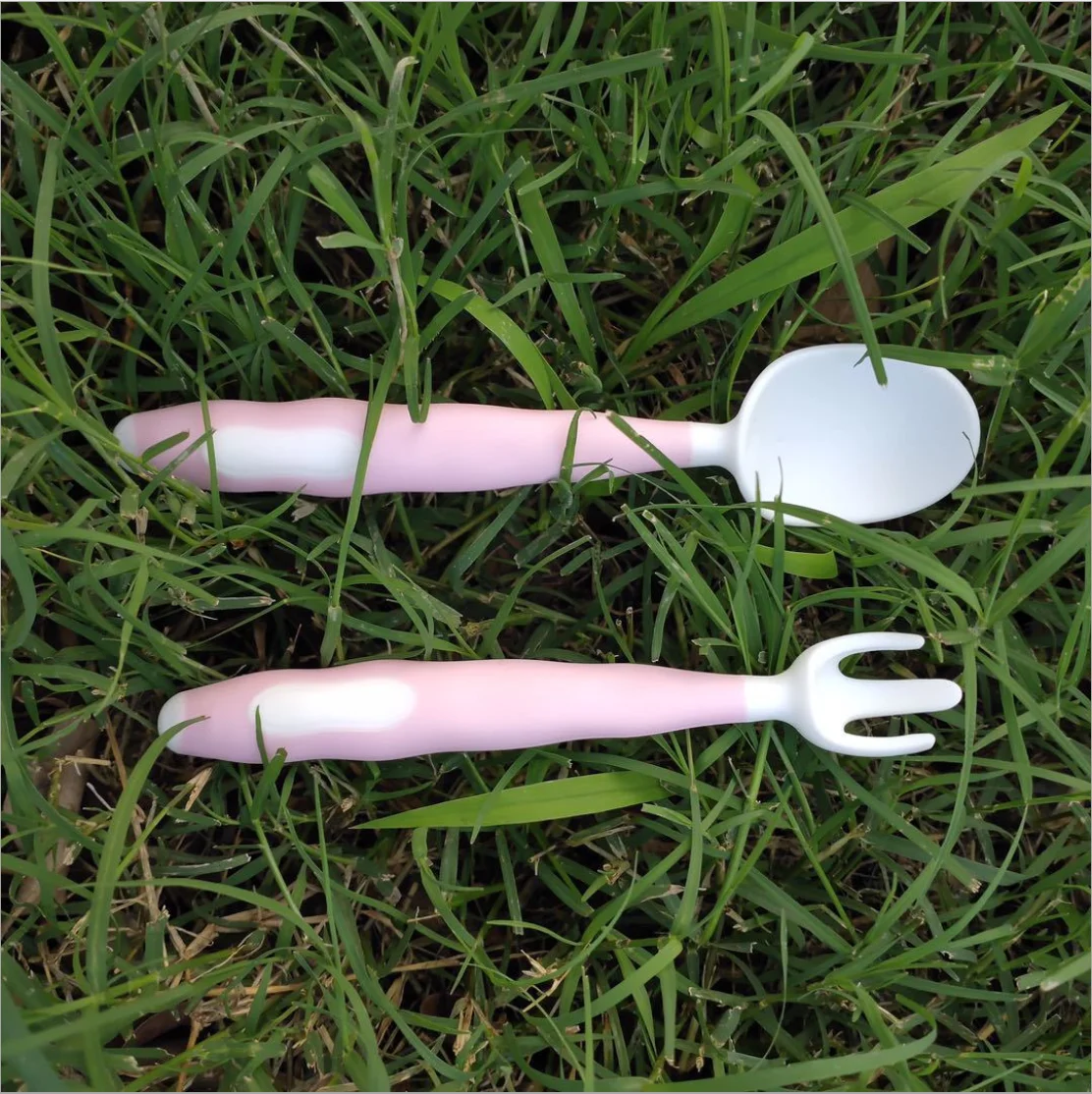 BPA Free  AdjustableTableware Bendable Training Baby Spoon & Fork