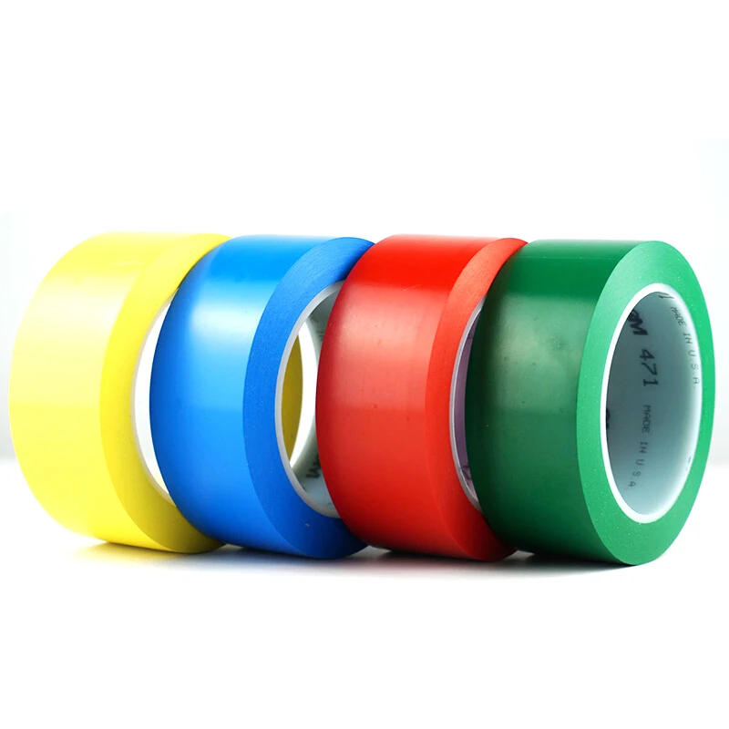3M 471 vinyl tape rubber adhesive color polyethylene floor vinyl 3M marking tape for Ground safety signs