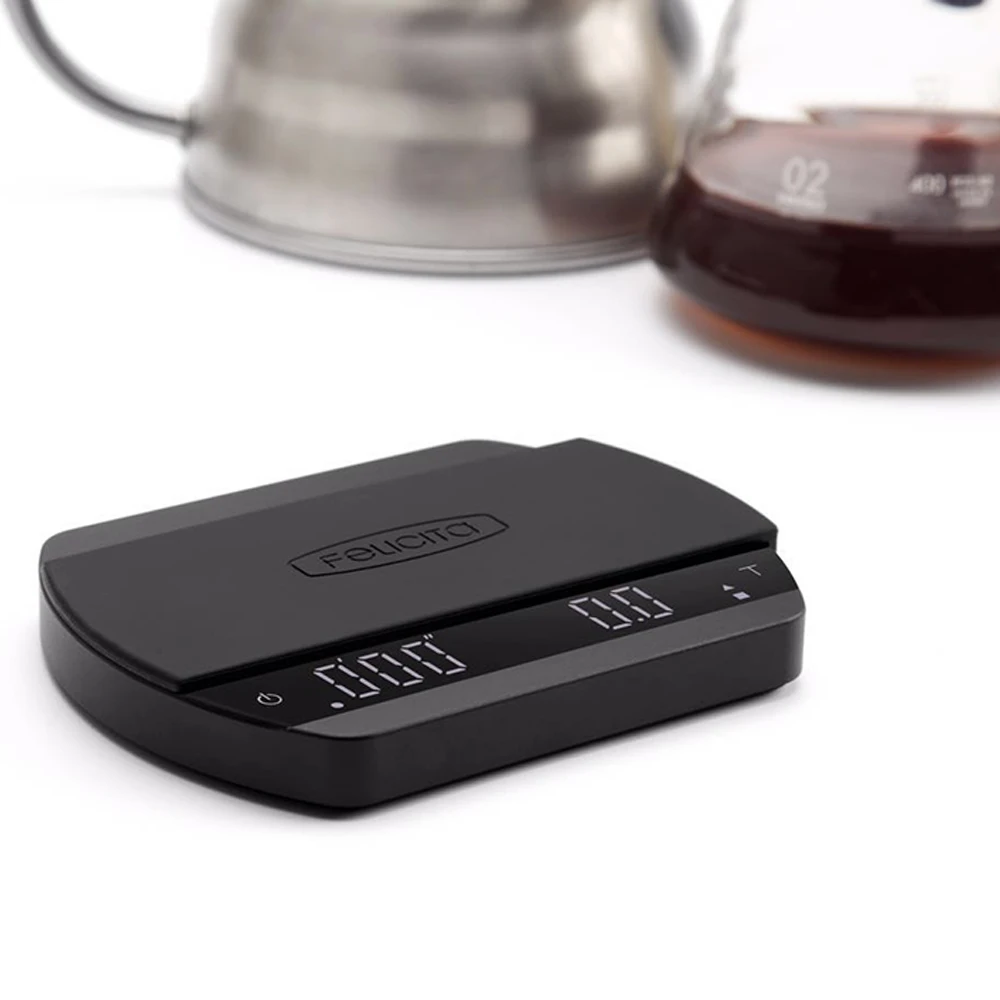 Felicita Small Coffee Electronic Scales With Timer Digital Kitchen Scale LED Display Smart Coffee Beans Scale