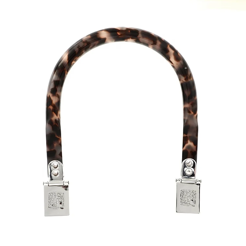 BSCI Factory Custom Fashion Metal Bag Handle Accessories U-Shaped Handbag Handle in Acetate Plastic Handbags