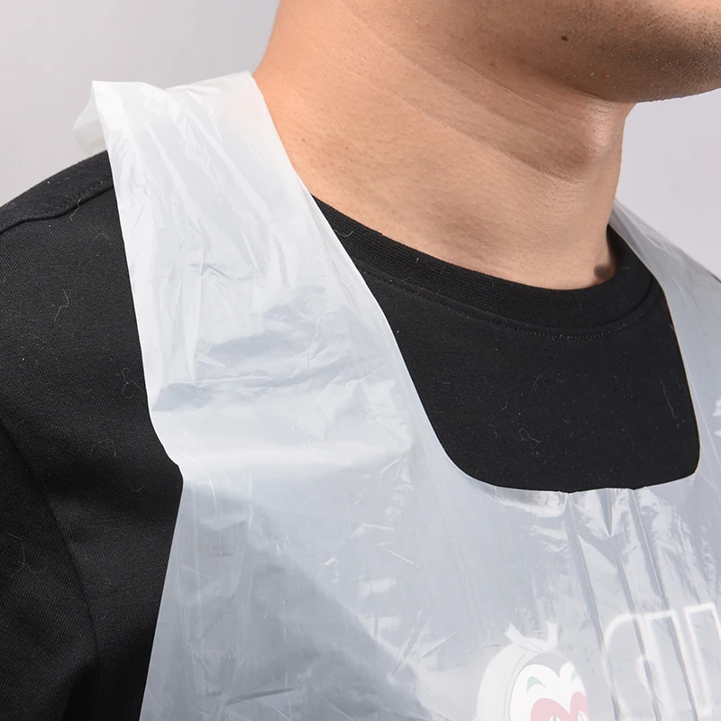 Disposable apron Children adult elderly apron waterproof anti-oil eating plastic transparent extended bib