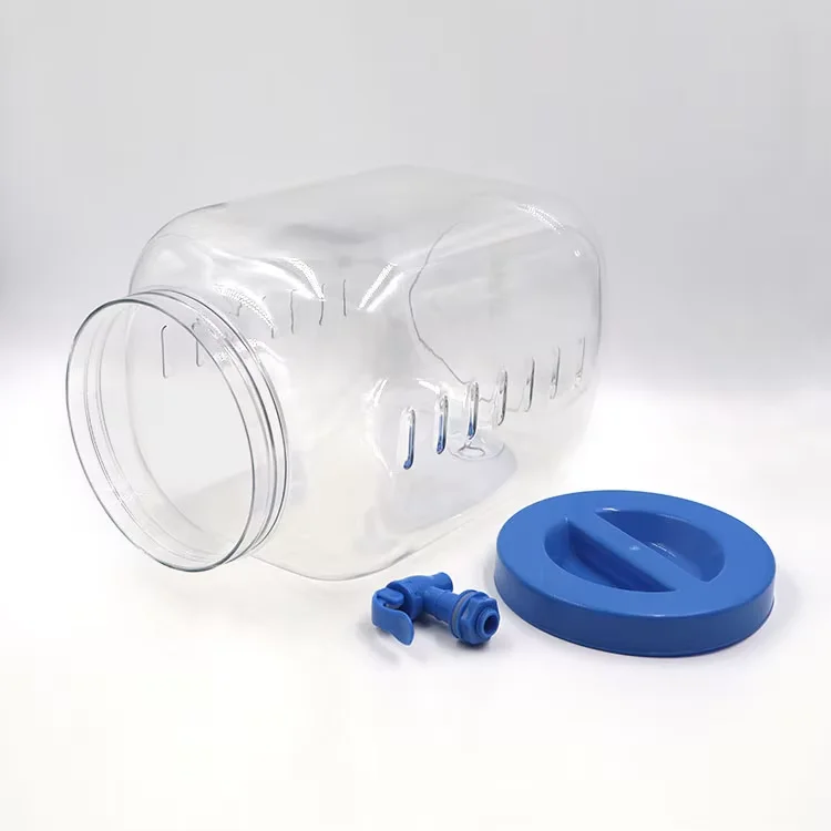 Wholesale 3GL Fruit Teapot Refrigerator Cold Water Bucket Tap Square Keg Drink Dispenser PP Plastic Juice Bucket for Travel