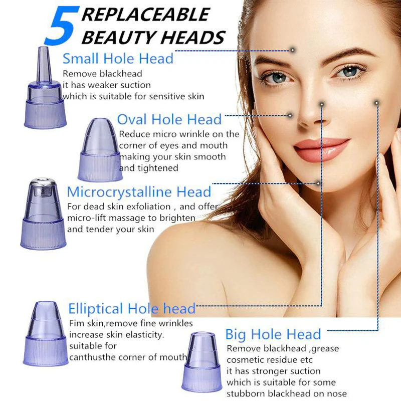 Deep Cleansing Pores Vacuum Blackhead Remover Simple and Easy to Use Skin Care Face Vacuum Blackhead Remover for Oily, Dry Skin