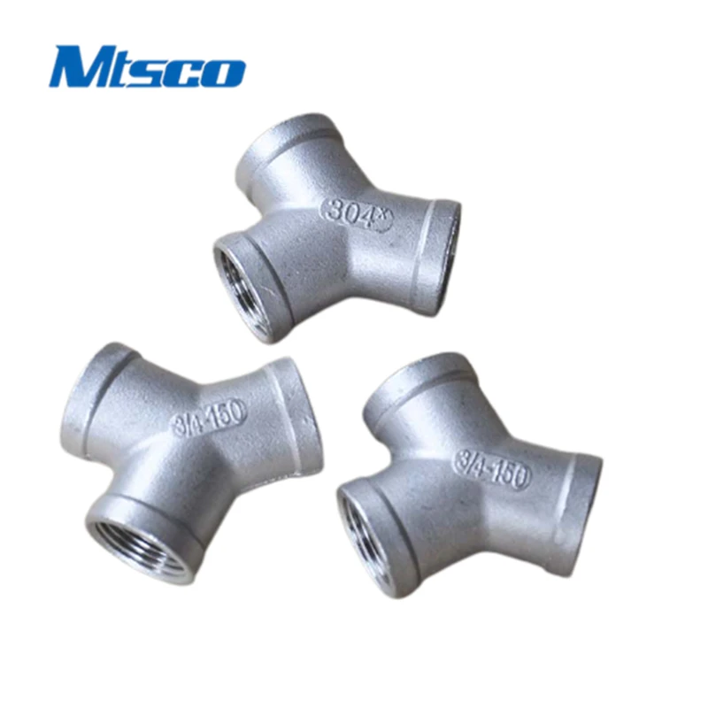 Casting Fittings Stainless Steel Threaded Tee Male Female 304 316 NPT 150lb Elbow Equal Hexagon SR/ Polish