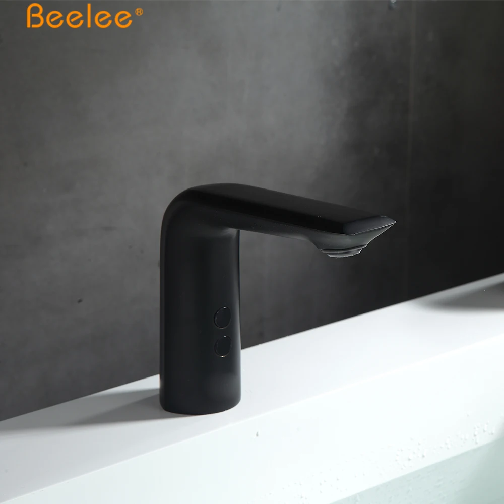 Beelee Bathroom Black Infrared Sensor Faucet Smart Automatic Tap