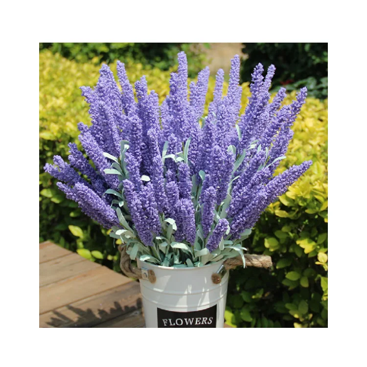 12 heads Artificial Foam Lavender Flower for Summer Spring Decorations, Realistic Fake Lavender Bouquet