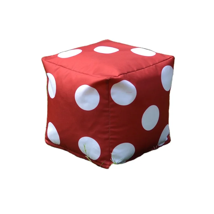 China factory cheap 45x45cm square pouf ottoman wooden cube dice chair stool