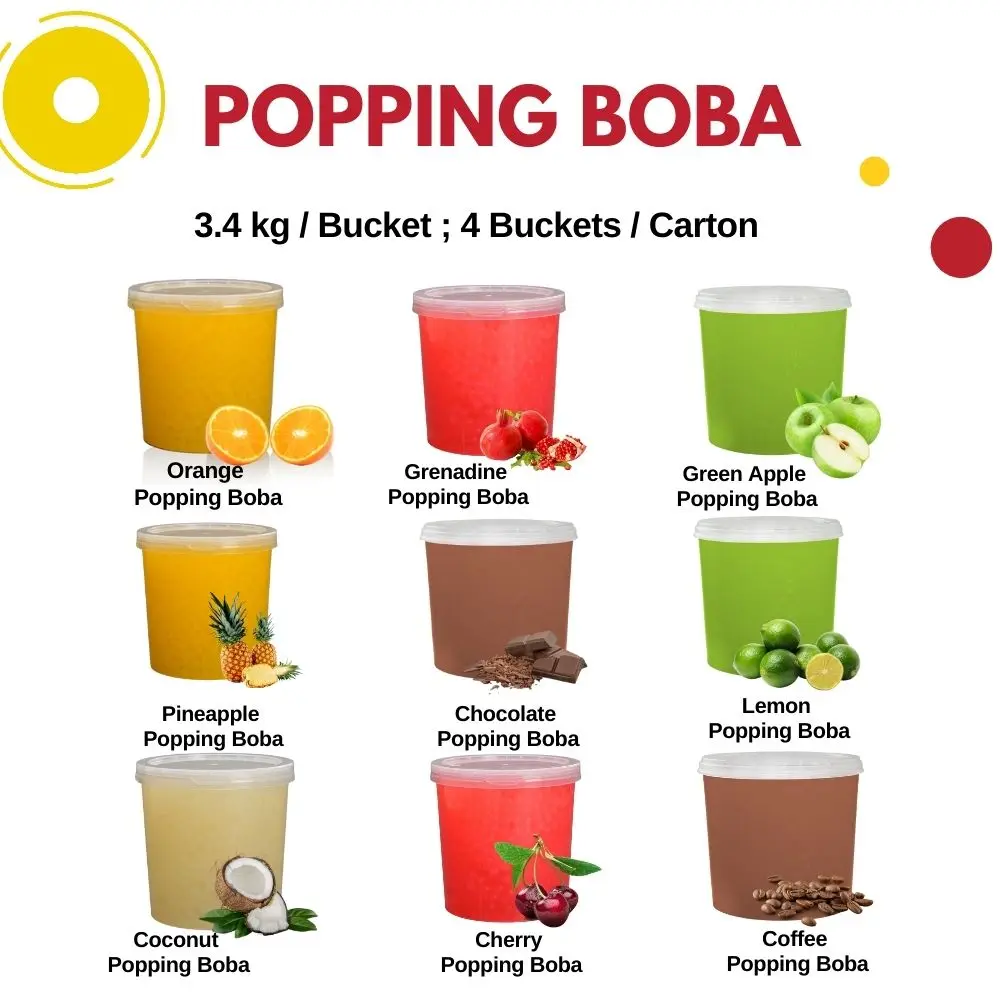 Ready to Ship HALAL Factory Taiwan made Mango Popping Boba