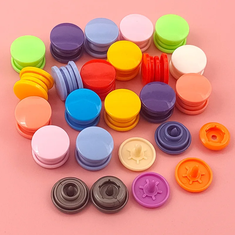 Round Plastic Snap Button Baby Clothes Diaper Buttons Snaps Fasteners Clips Press Studs Clothing Accessories