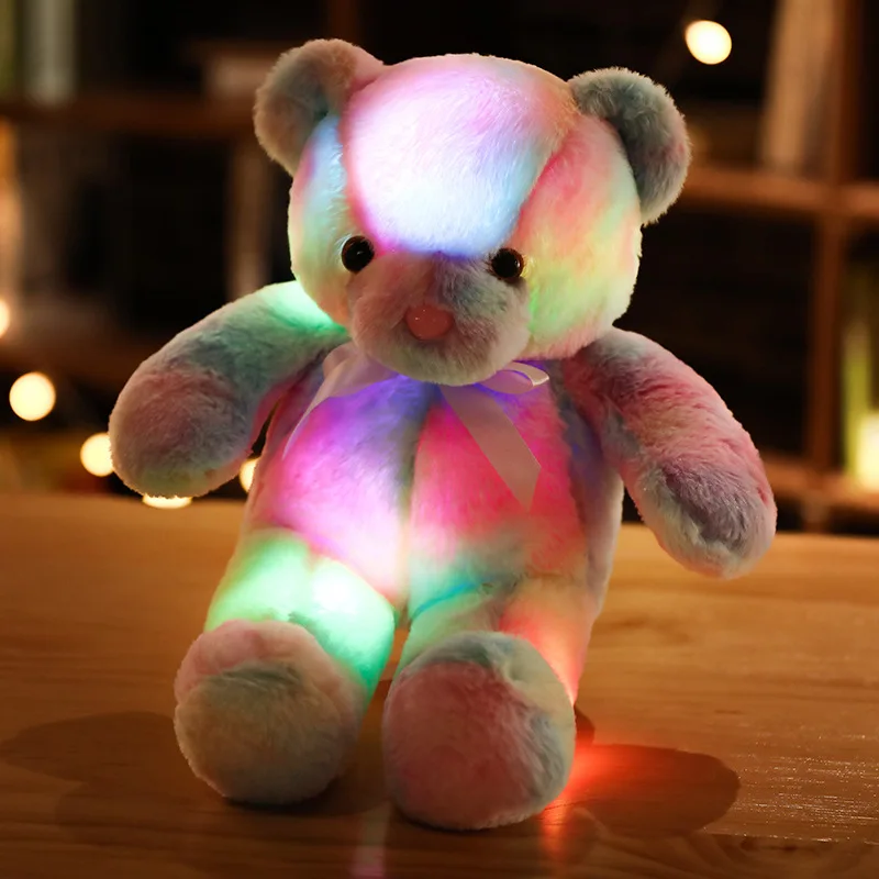 Lovely LED Coloful Bear Plush Toys Stuffed & Plush Toy Animal Popular Bear Plush Toy Cartoon Teddy Bear Doll for Decoration