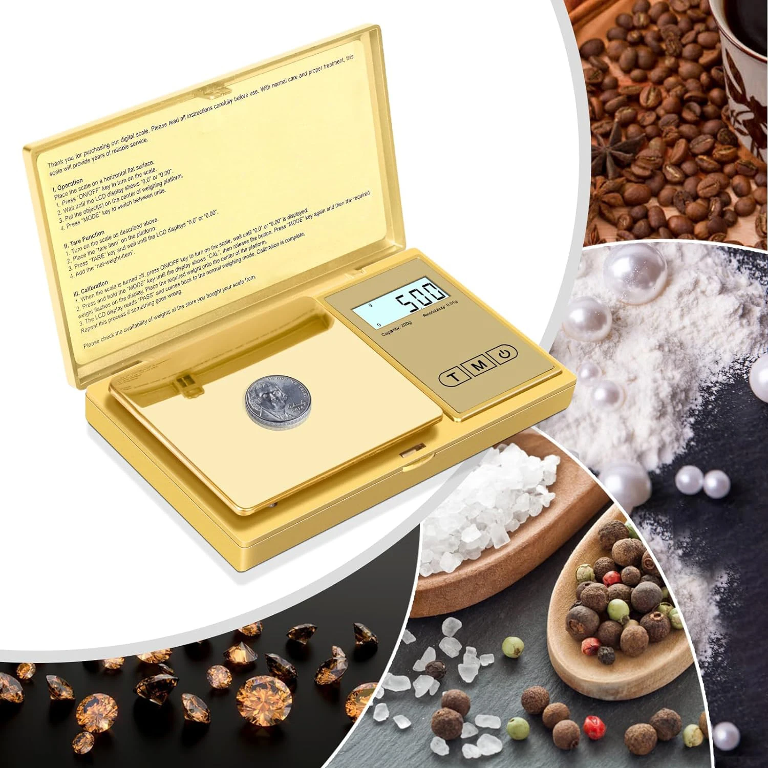 Карманные весы 0 001 г точные цифровые электронные золотые ювелирные изделия карат Алмазный баланс мини-мг портативные для взвешивания