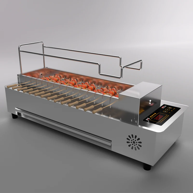 Automatic Electric Barbecue Grill Big Burner Meat Roaster Stove Grill Machine BBQ Grill Meat Kebab Roaster
