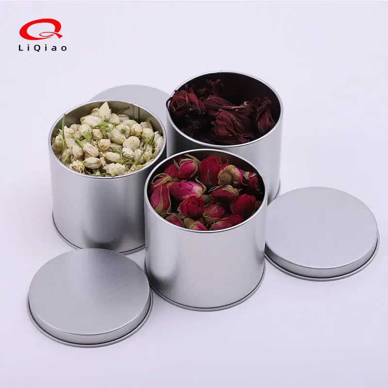 In Stock Food Grade Tinplate Round Cookie Candy Mint Cosmetic Metal Can Packaging Empty Box with Lid Tin Box