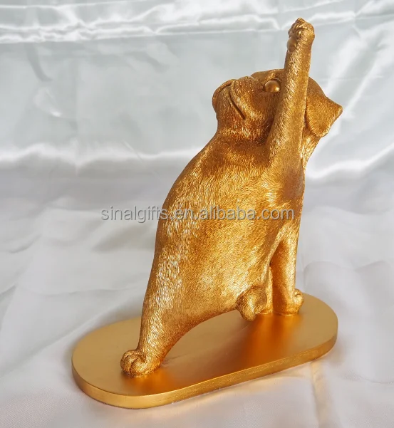 Polyresin resin craft home decos Factory price European Nordic Polyresin Resin surfing Dog home decor tabletop ornaments