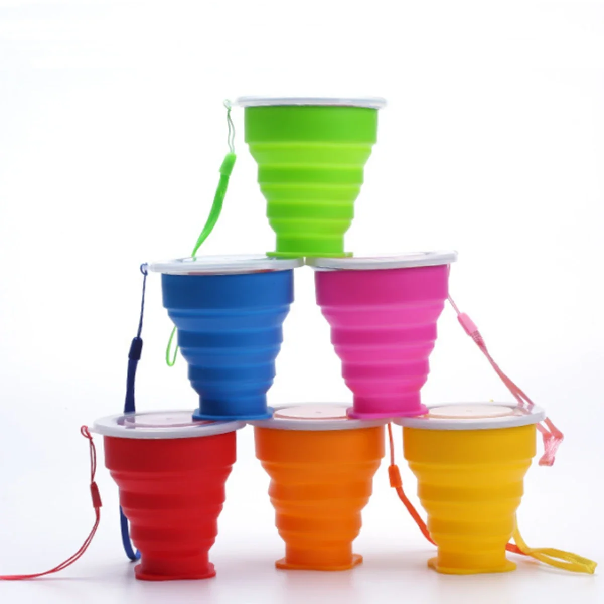 200 Ml Folding Portable Silicone Reusable Coffee Cup Creative Travel Portable Folding Drinking Cup With Cover