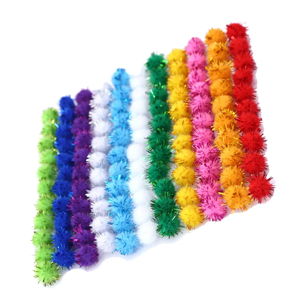 Блестящий помпон 10/15/20/25/30 мм Пушистый Плюшевый ремесло помпоны «сделай сам» шар для Рождественского украшения детские игрушки аксессуары кукол
