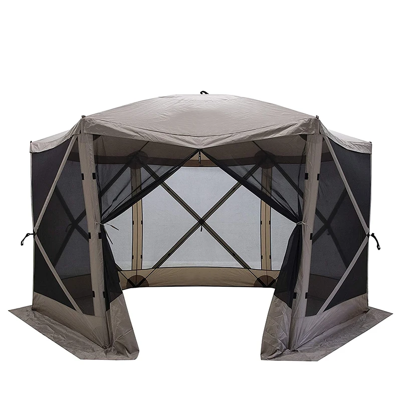 Easy Pop Up Screen Gazebo Portable Waterproof Garden Outdoor 8 Person Portable Gazebo Screen Tent Sun Shelter with Mesh Windows