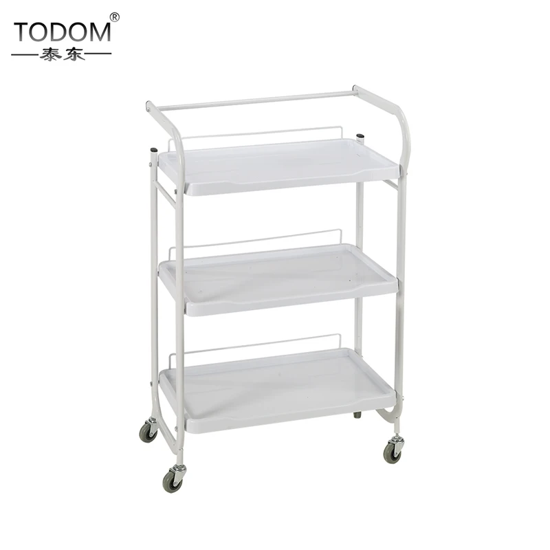 Best price of plastic drawers pedicure nail 4 wheels trolly cart nail salon furniture