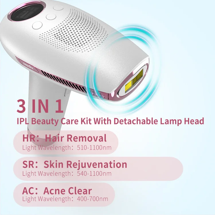 deess 3 in 1 cold ice cool painless acne treatment skin rejuvenation ipl laser hair removal gp591