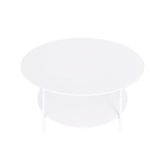 negotiation table Nordic simple two-layer white low height round modern wooden  coffee tables