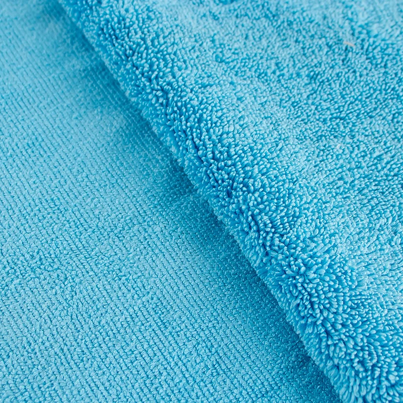 Microfiber Dual Pile Fabric Terry Cloth in Blue For Auto and Pet Dryer, Soft Fabric Long Piles
