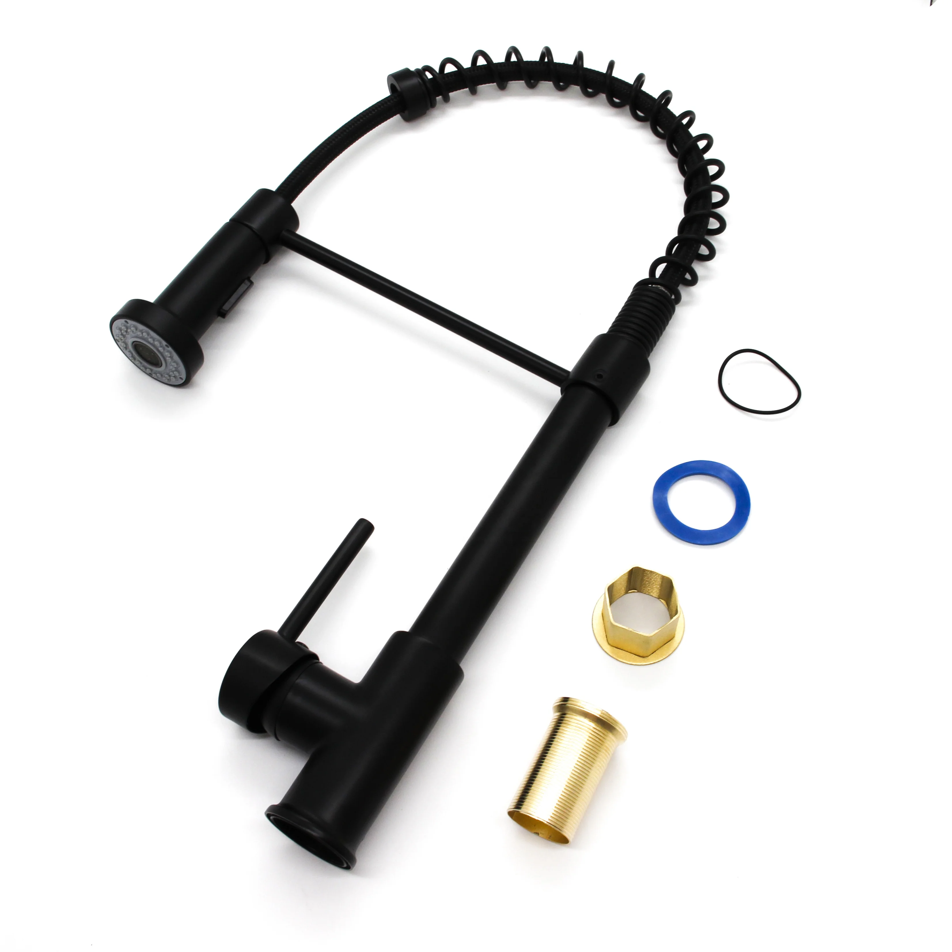 Spring Matte Black Sprayer Kitchen Taps Sink Way Kitchen Faucet Pull Out Water Mixer Kitchen Tap