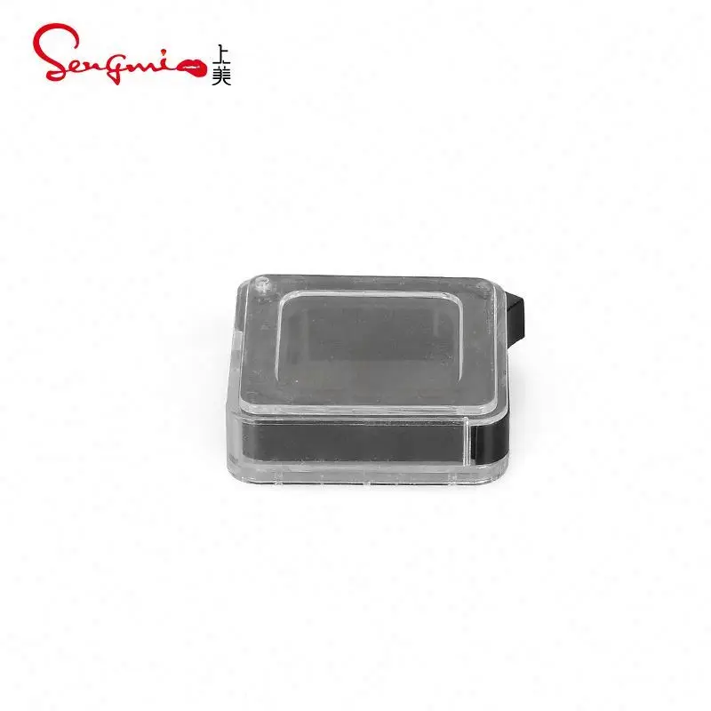 Special design single eyeshadow palette container empty rotating cover eye shadow case clear eyeshadow packaging