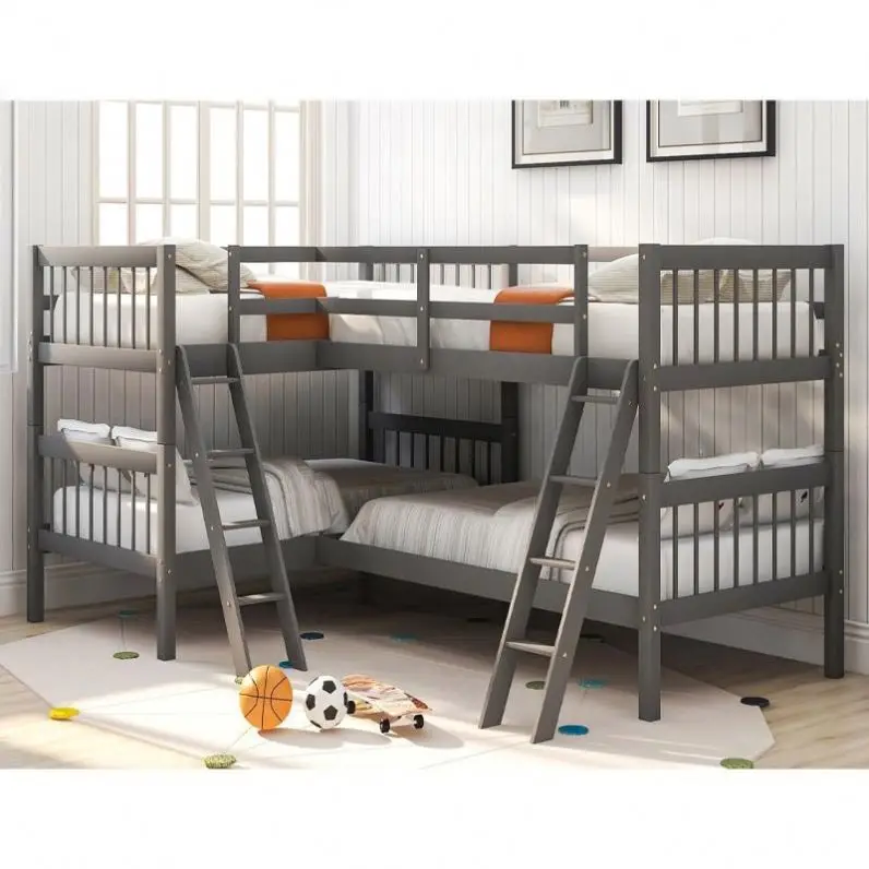 Wholesale Knock Down Modern Heavy Duty Double wooden Detachable Bunk Bed