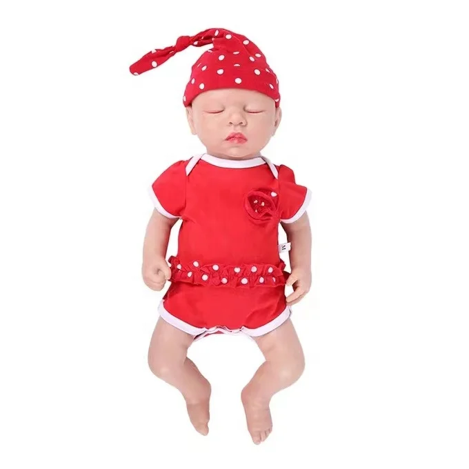 18 inch real looking reborn soft silicone sleeping baby doll for kids