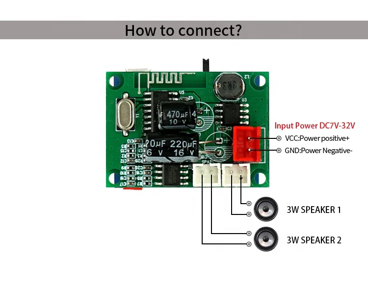 2x3W 5V-32V Bluetooth Amplifier Board Amplificador MP3 Player Bluetooth Module
