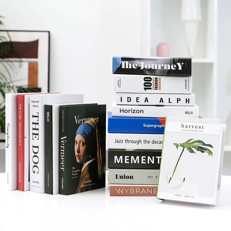 Foldable Fashion Brand Book Box For Hotel Cafe Room Decoration Faux Books Home Display Decorative Books