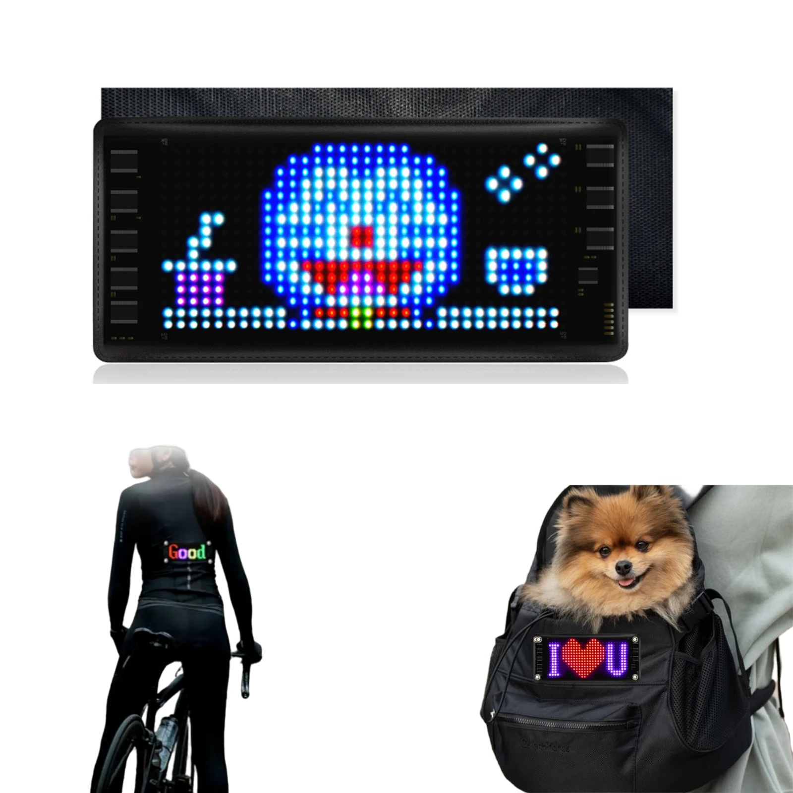 Mini led panel screen portable flexible soft board supports animation text image display for backpack
