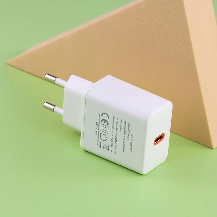 100-240V AC DC 20W PD QC3.0 1 Port USB C Smartphone Fast Charger PPS Type C EU UK US JP Korea Plug For Phone 12 12Pro 13 13Pro