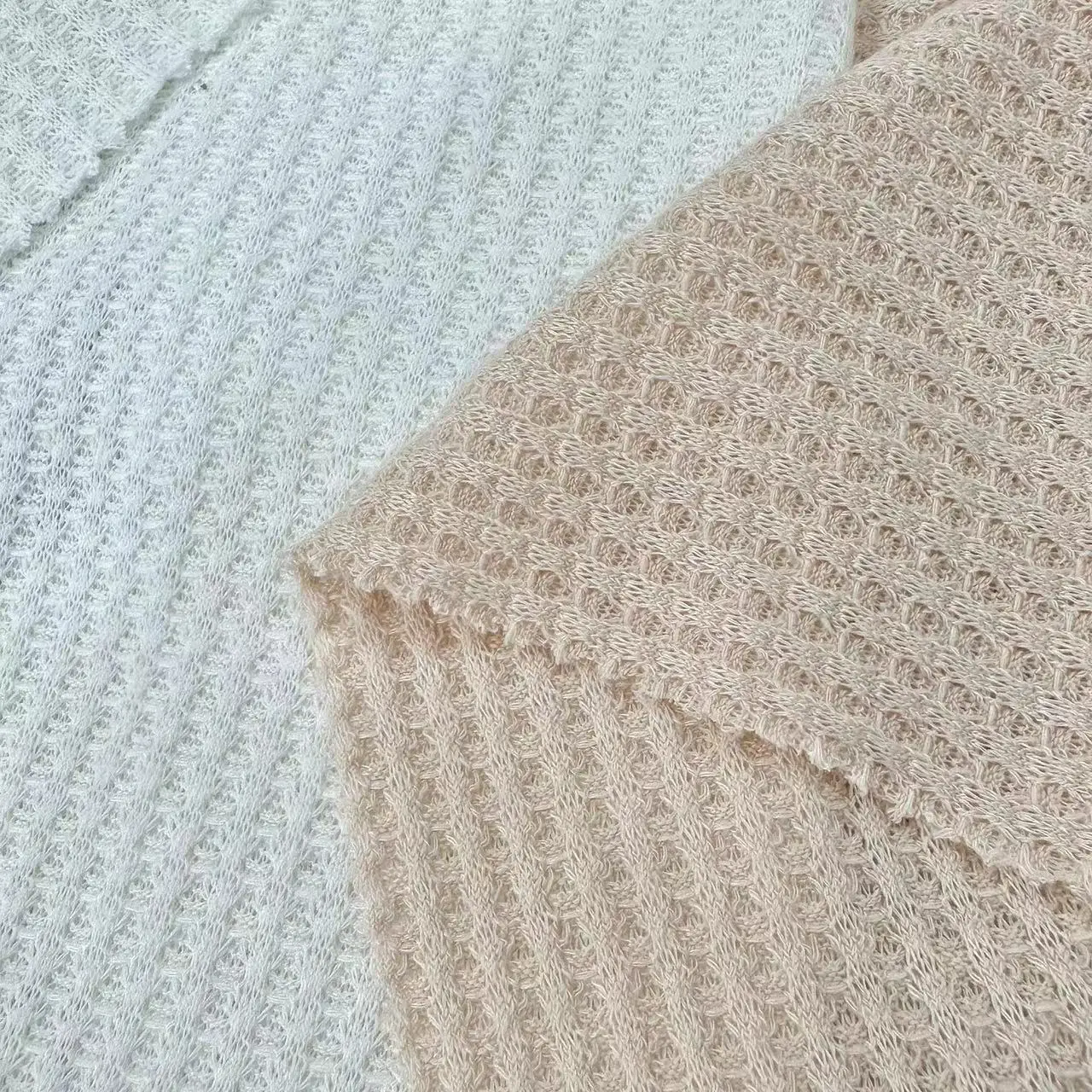 Оптовая продажа поставщик полиэстер спандекс Смешанная Вафля жаккардовая ткань дизайн одежды эластичная