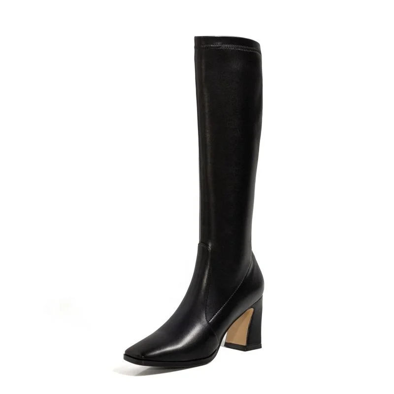 The newest winter high heel boots European and American high temperament sexy lady leather boots
