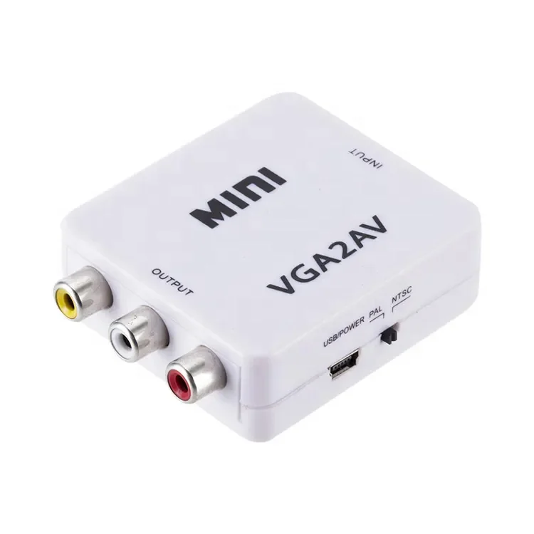 VGA to AV Mini Converter Adapter with Audio 1080P VGA to AV HD  Conversor For PC to TV HD Computer to TV