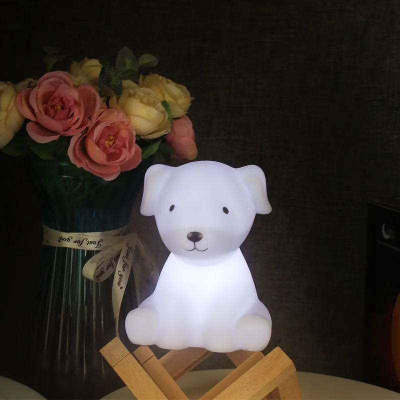 Led Children Baby Cartoon Puppy Lamp Table Night Light Sleep Lights For Bedroom