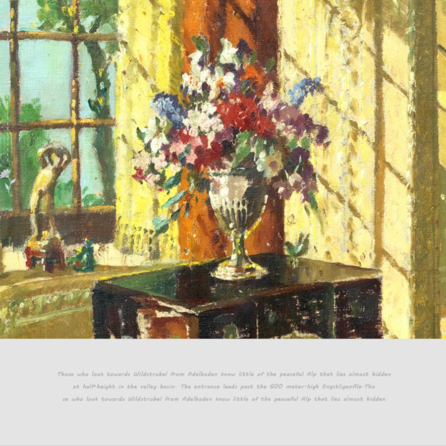 Sunshine house British landscape oil painting still life architecture European-American porch corridor decorative paintings