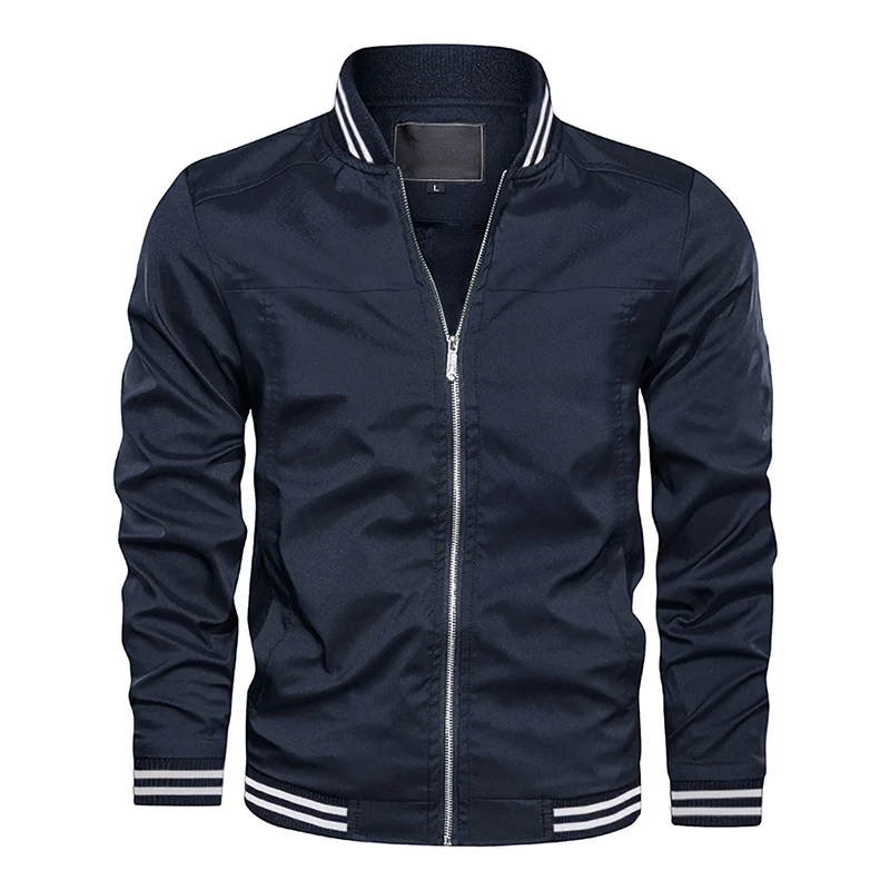 New Fashion Wholesale Polit Jackets Waterproof Lightweight Striped Bomber Coats For Men