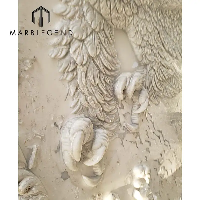 Eagle marble wall relief panel for garden wall hotel ornament vivid animal stone relief