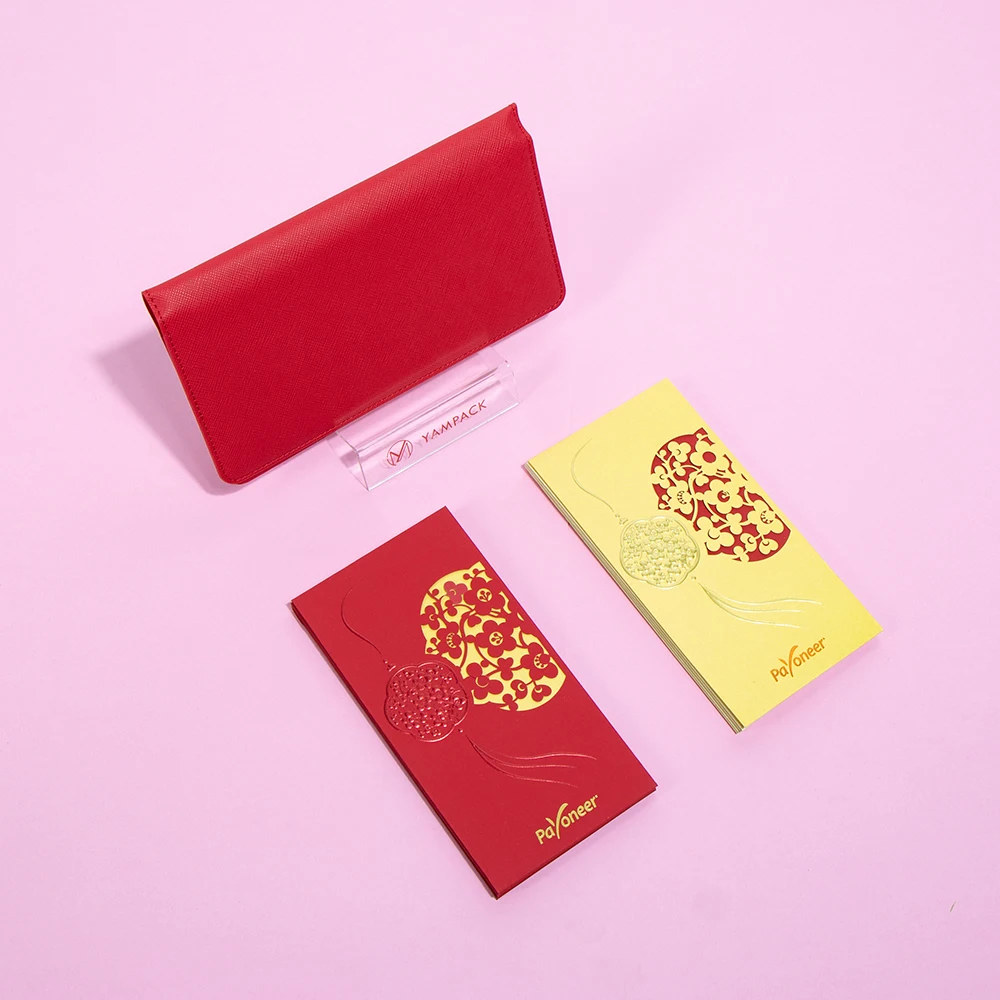 Custom CNY red packet printing with hot-stamping red envelope