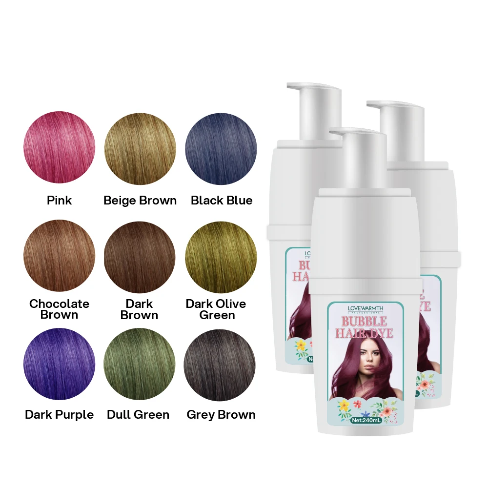 Home Use Hair Dye Bubbles Foam Hair Color Cream