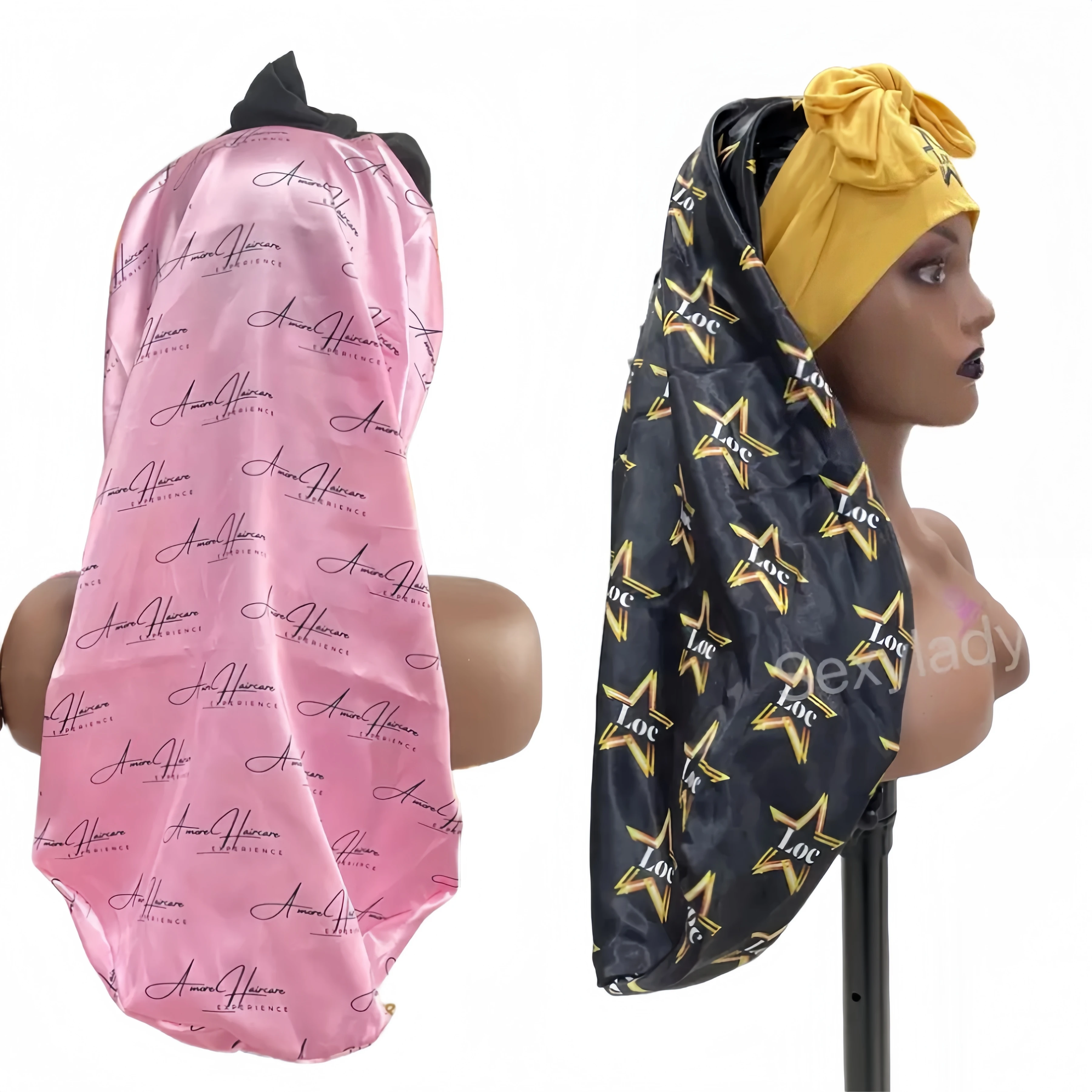 Extra Long Satin Sleep Cap Soft Silky Bonnet for Adults Daily & Casual Use Hair Turbans for Braids Head Cover