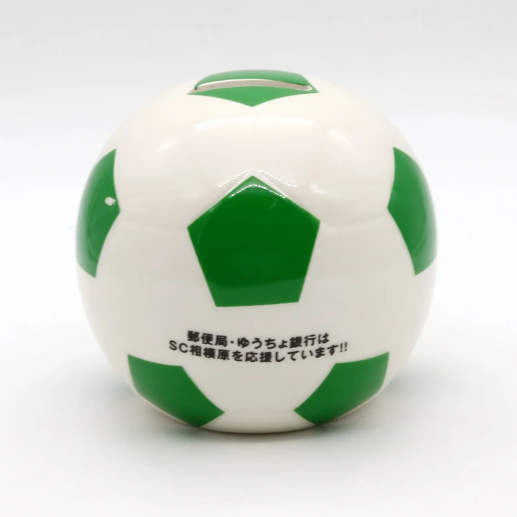 Ceramic custom toy safe baby football kids money bank