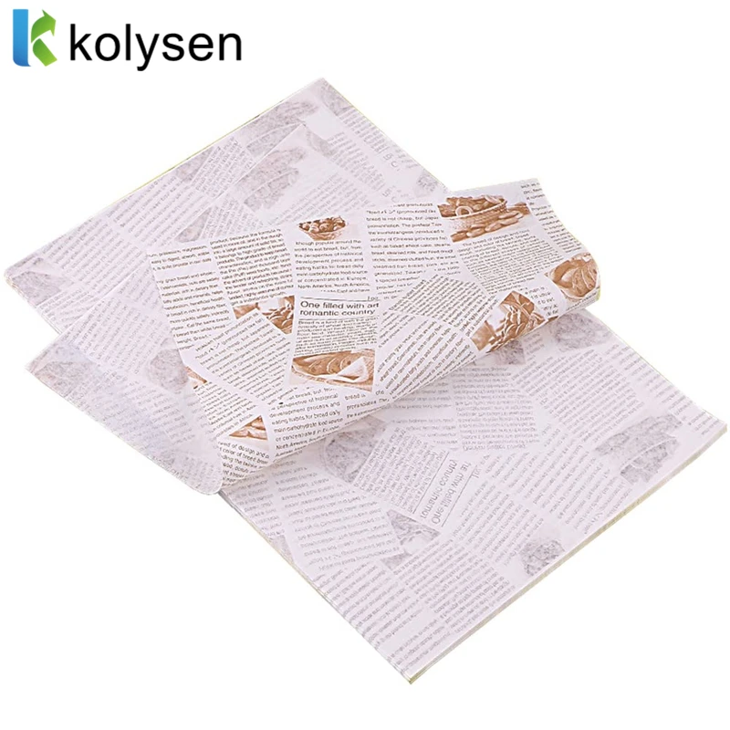 Printed Logo Food Sandwich Wrapper Burger Packaging Wax Paper Custom Shawarma Wrapping Paper