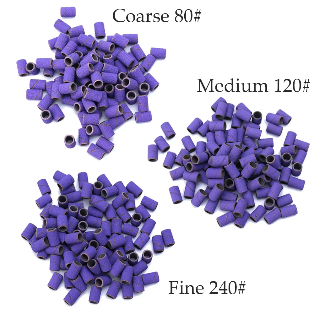 For Professional Pedicure and Manicure Nail Drill Bits Set Colorful 80#180#240# Nail Sanding Bands for Nail Milling Cutter Drilling Machine